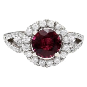 2.40 CTW Tourmaline 14K White Gold Diamond Ring