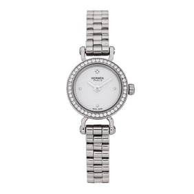 Hermes 18K White Gold Diamond 16mm