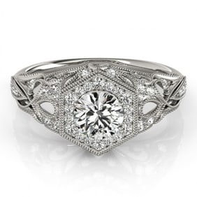 1.4 ctw Certified VS/SI Diamond Halo Ring 18k White Gold