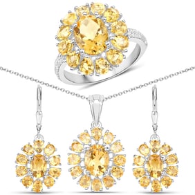 12.24 CT Genuine Citrine and White