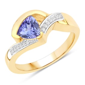 0.80 CT Tanzanite and Created White
