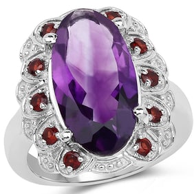 6.40 CT Genuine Amethyst and Garnet