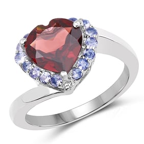 3.26 CT Genuine Garnet and Tanzanite