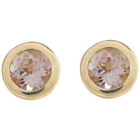 Morganite Earrings 14K Yellow Gold