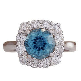 Zircon 14K White Gold Diamond Ring