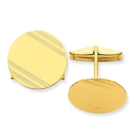 14k Solid Gold Circular Cuff Links