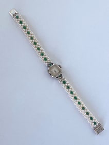 Marina J. Emerald Encrusted Vintage Watch