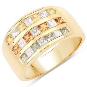 1.68 CT Genuine Multi Sapphire 14K