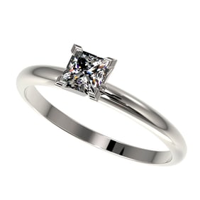 0.50 ctw Certified VS/SI Quality Princess Diamond Ring 10k White Gold