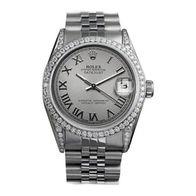 Rolex Datejust Grey Roman Dial Diamond