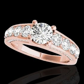 3.05 ctw Certified Diamond Solitaire Ring 10k Rose Gold