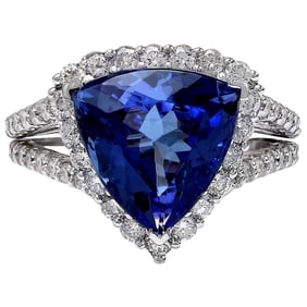 Tanzanite Diamond Ring 14K White Gold