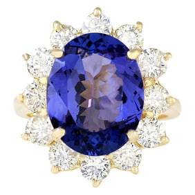 Tanzanite Diamond Ring 14K Yellow Gold