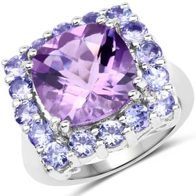 6.63 CT Genuine Amethyst and Tanzanite