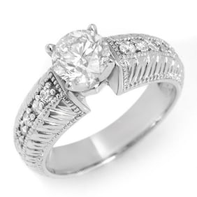 1.26 ctw Certified VS/SI Diamond Ring 14k White Gold