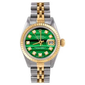 Rolex Ladies Two Tone Datejust Malachite