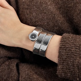 BVLGARI Tubogas BB191TS 3 Row Stainless