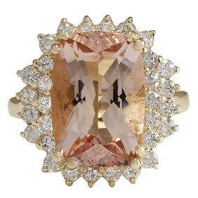 Morganite Diamond Ring In 14 Karat