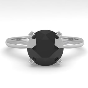 2.0 ctw Black Diamond Engagment Designer Ring 14k White Gold