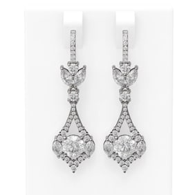 5.27 ctw Diamond Earrings 18K White Gold