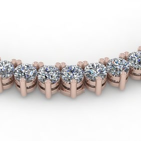 20 ctw 3 Prong VS/SI Diamond Riviera Necklace 18K Rose Gold