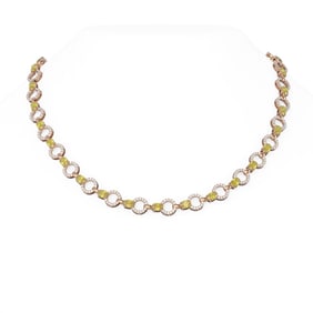 20.1 ctw Canary Citrine & Diamond Necklace 18K Rose Gold