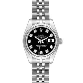 Rolex Datejust Steel White Gold Black