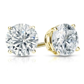 Natural 1.75 CTW Diamond Stud Earrings 18K Yellow Gold
