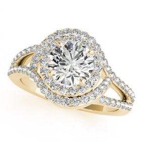 1.9 ctw Certified VS/SI Diamond Halo Ring 18k Yellow Gold