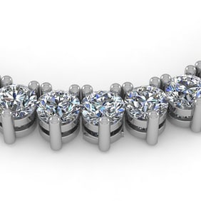 48 ctw 3 Prong Diamond Riviera Necklace 14K White Gold