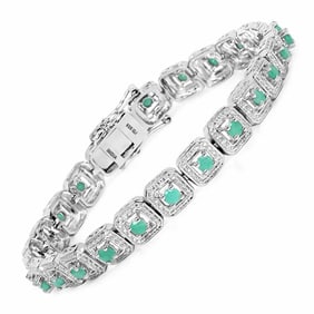 2.40 CT Genuine Emerald 14K White