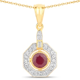 1.57 CT Genuine Ruby and White