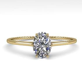1.0 ctw VS/SI Oval Cut Diamond Engagment Ring 18k Yellow Gold