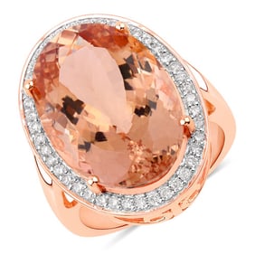 15.09 CT Genuine Morganite and White
