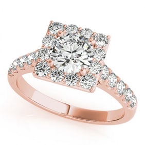 2 ctw Certified VS/SI Diamond Halo Ring 18k Rose Gold