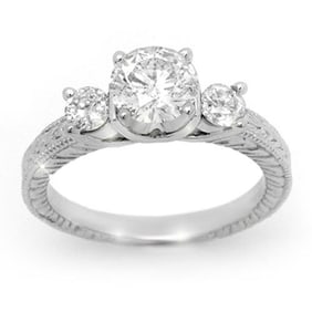 1.50 ctw Certified VS/SI Diamond Ring 14k White Gold