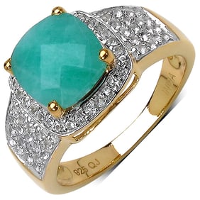 2.28 CT Genuine Emerald and White