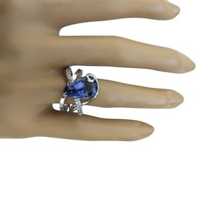 Tanzanite Diamond Ring 14K White Gold