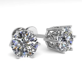2.0 ctw Certified VS/SI Diamond Stud Earrings 18k White Gold