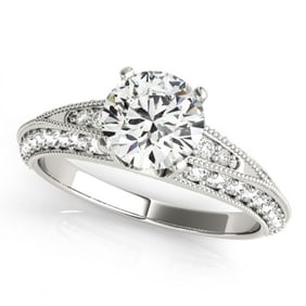 1.58 ctw Certified VS/SI Diamond Antique Ring 18k White Gold