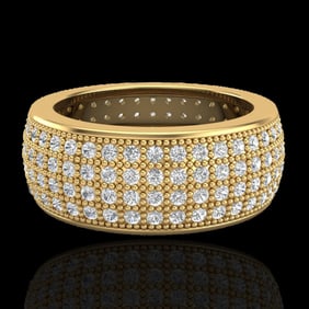 2.50 ctw Micro Pave VS/SI Diamond ERERNITY Ring .5 18k Yellow Gold