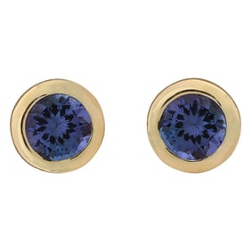 Tanzanite Earrings 14K Yellow