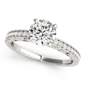 1.18 ctw Certified VS/SI Diamond Antique Ring 18k White Gold