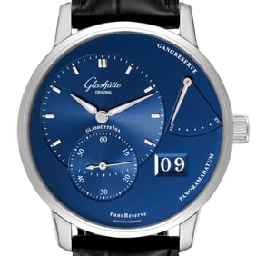 Glashutte PanoReserve Steel Blue Dial Watch