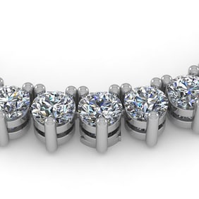 33 ctw 3 Prong Diamond Riviera Necklace 14K White Gold