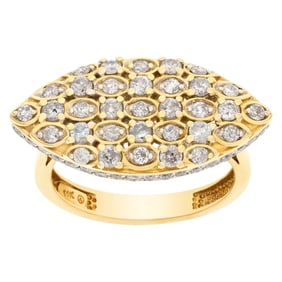 Ellipse Diamond ring in 14k yellow