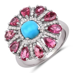 2.95 CT Genuine Pink Tourmaline, Turquoise