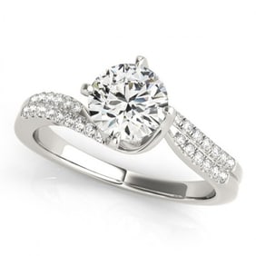 1.2 ctw Certified VS/SI Diamond Bypass Ring 18k White Gold