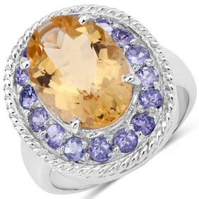 5.46 CT Genuine Citrine and Tanzanite
