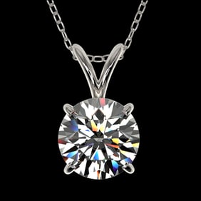 1.30 ctw Certified Quality Diamond Necklace 10k White Gold
